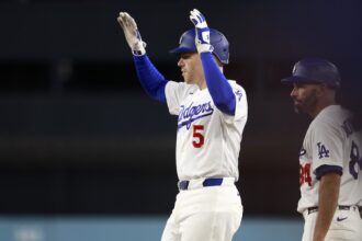 Freddie Freeman, Chris Woodward, Dodgers celebration