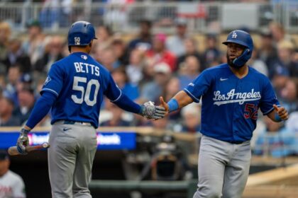 Mookie Betts, Chuckie Robinson, alternate Dodgers road jersey