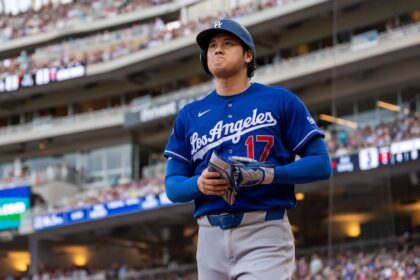 Shohei Ohtani, blue alternate Dodgers road jersey