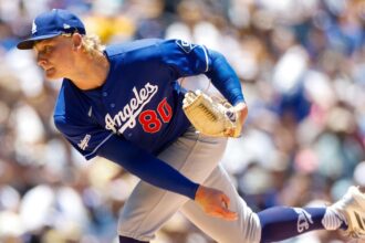 Emmet Sheehan, alternate Dodgers road jersey