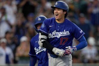Shohei Ohtani, Dalton Rushing, alternate Dodgers road jersey