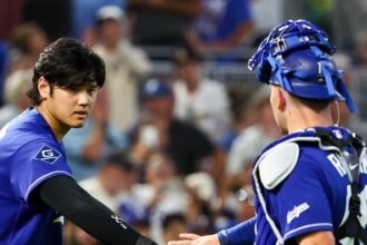 Shohei Ohtani, Dalton Rushing, Dodgers win, alternate Dodgers road jersey