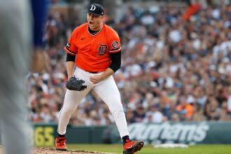 Tarik Skubal, Hall of Fame Weekend Tigers hat, Tigers alternate orange jersey