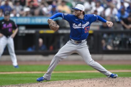 Charlie Barnes, Hall of Fame Weekend Dodgers hat, alternate Dodgers blue jersey