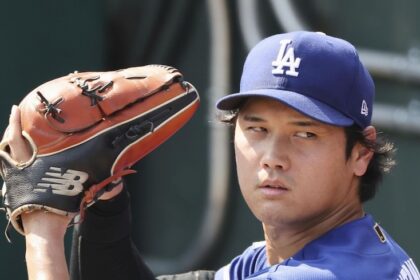 Shohei Ohtani bullpen session, alternate Dodgers road jersey