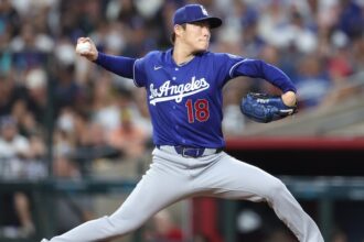 Yoshinobu Yamamoto, alternate road Dodgers jersey