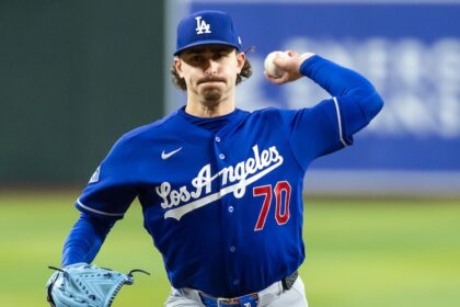 Justin Wrobleski, alternate blue Dodgers jersey