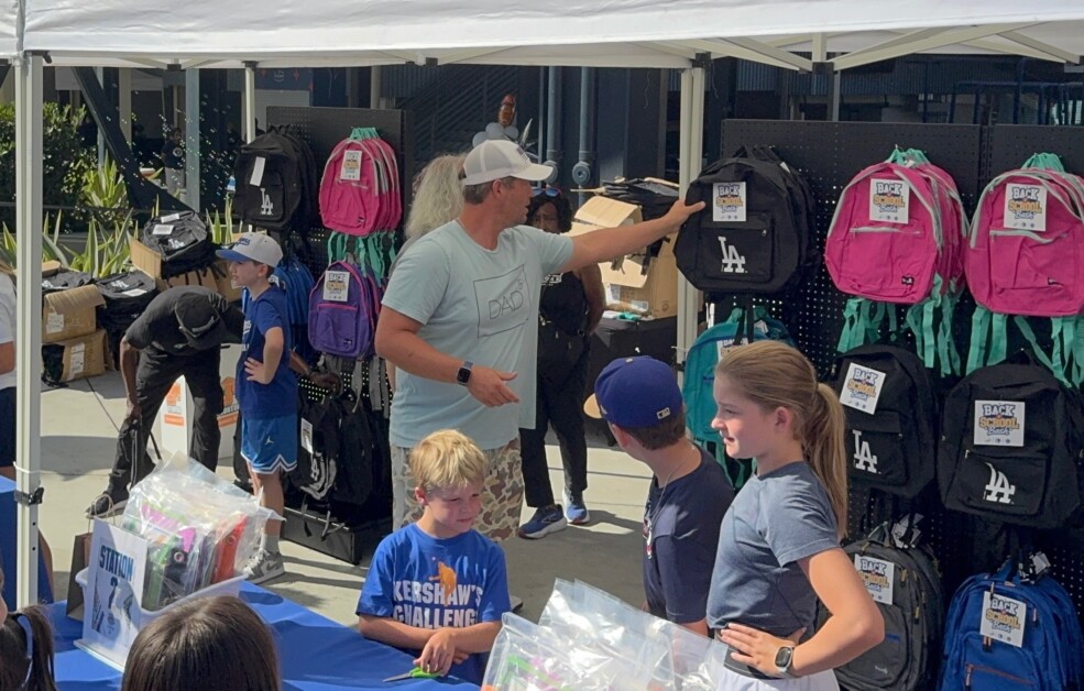Clayton Kershaw Returns To Dodger Stadium For Back To School Bash