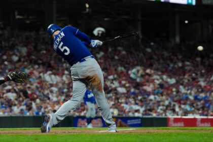 Freddie Freeman, Roberto Clemente Day, blue Dodgers jersey